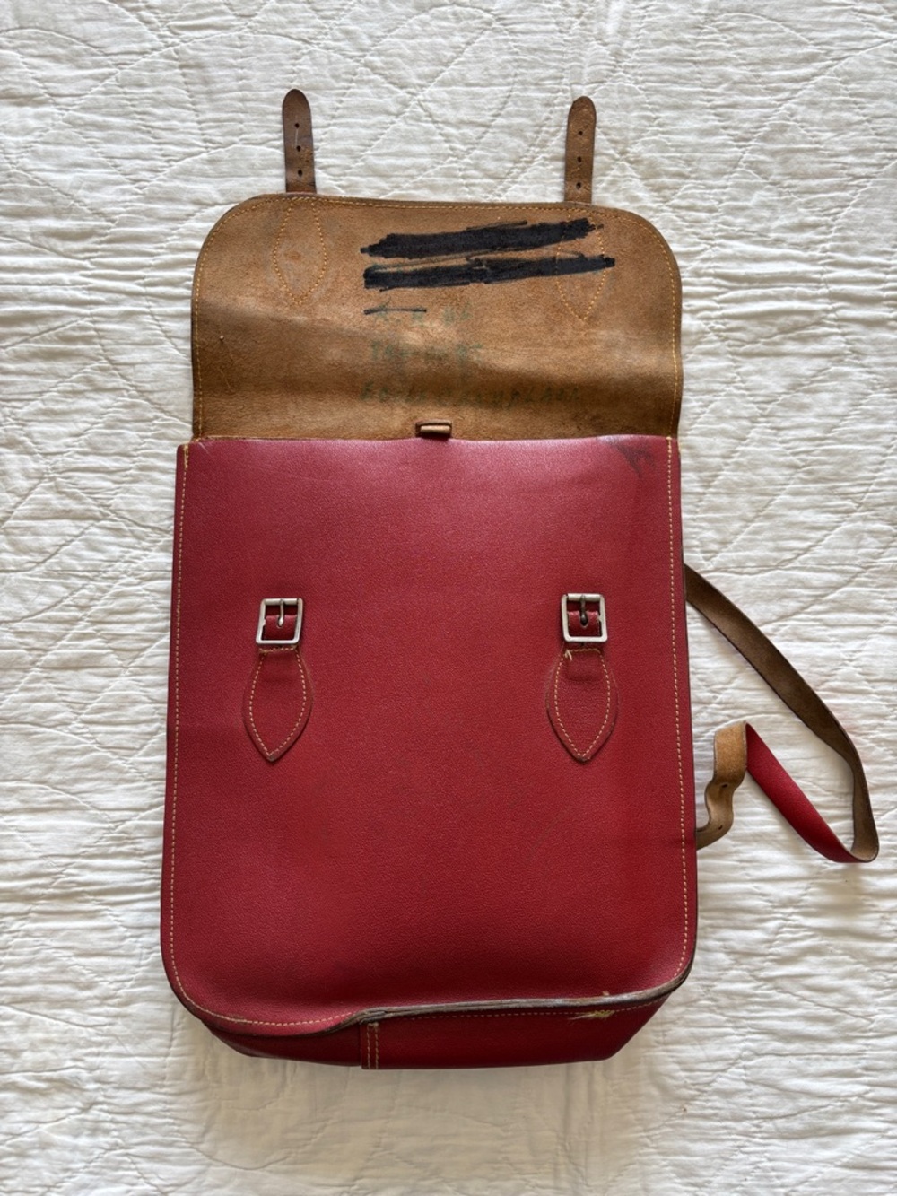 Vintage 70’s Leather Backpack - Picture 9 of 11